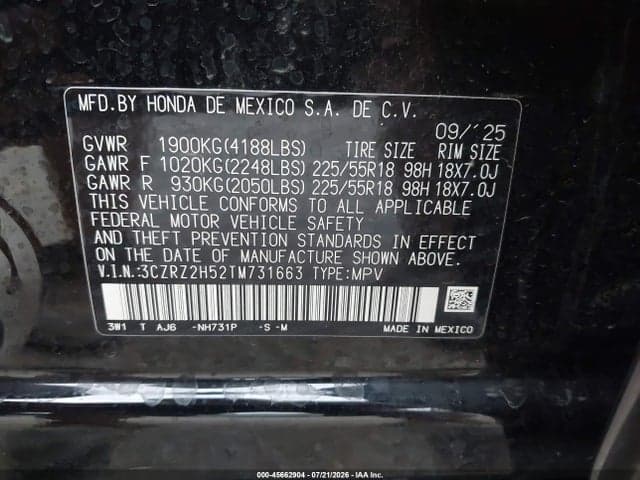 2026 HONDA HR-V AWD SPORT 9