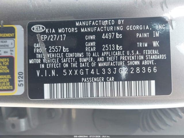 2018 KIA OPTIMA LX 9