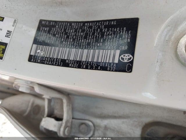 2020 TOYOTA COROLLA LE 9