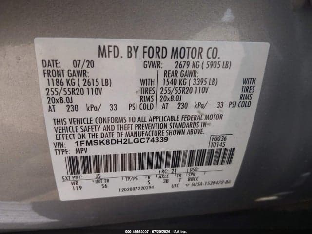 2020 FORD EXPLORER XLT 9
