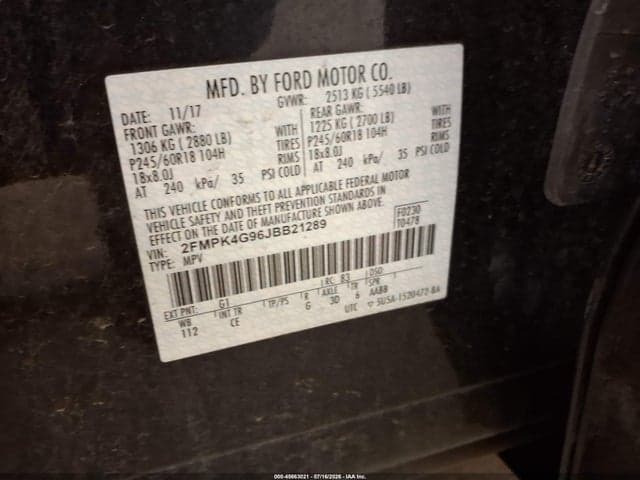 2018 FORD EDGE SE 9