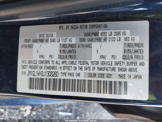 2018 MAZDA MAZDA6 GRAND TOURING RESERVE 9