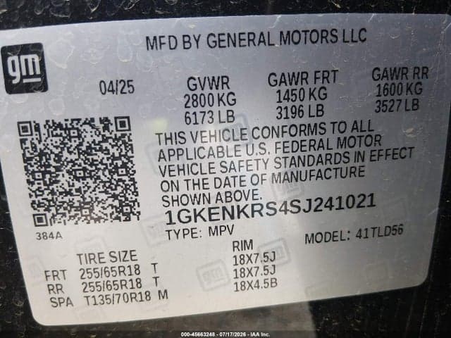 2025 GMC ACADIA FWD ELEVATION 9