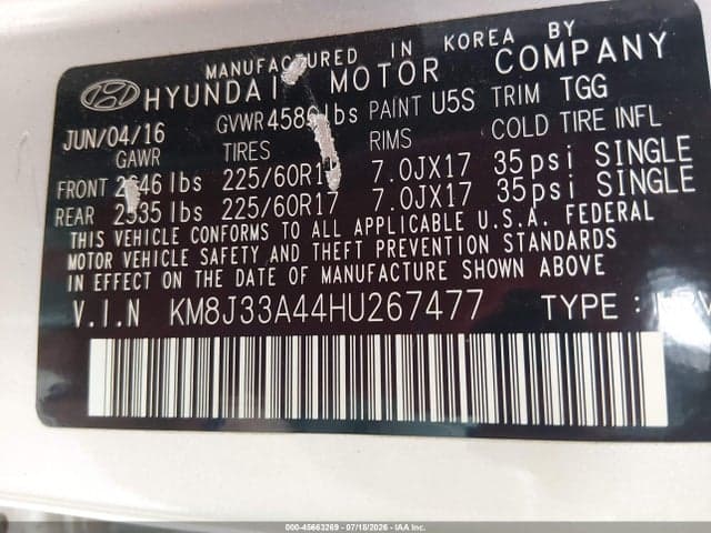 2017 HYUNDAI TUCSON SE 9