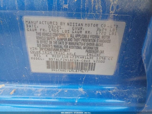 2021 NISSAN VERSA SV XTRONIC CVT 9