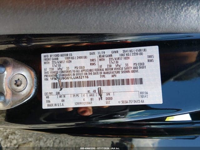 2020 FORD ESCAPE SE 9