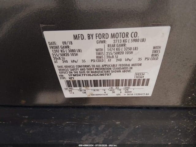 2018 FORD EXPLORER LIMITED 9