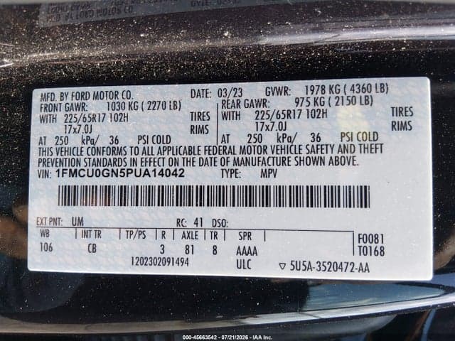 2023 FORD ESCAPE ACTIVE 9