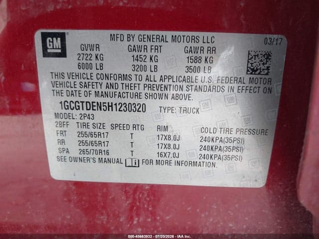 2017 CHEVROLET COLORADO 4WD Z71 9