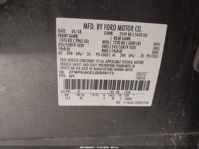 2018 FORD EDGE TITANIUM 9