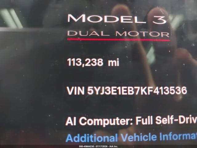 2019 TESLA MODEL 3 LONG RANGE/PERFORMANCE 7