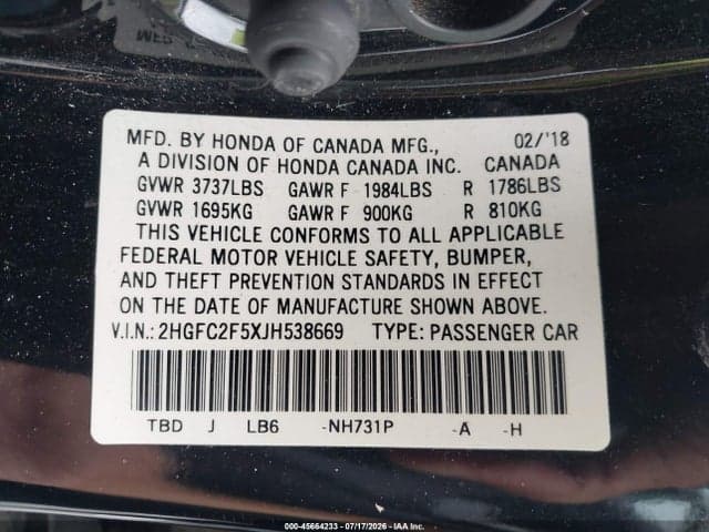 2018 HONDA CIVIC LX 9
