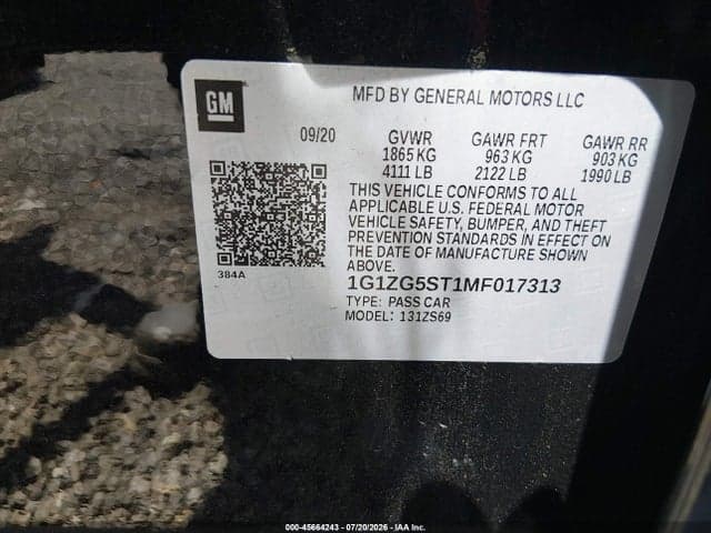 2021 CHEVROLET MALIBU FWD RS 9