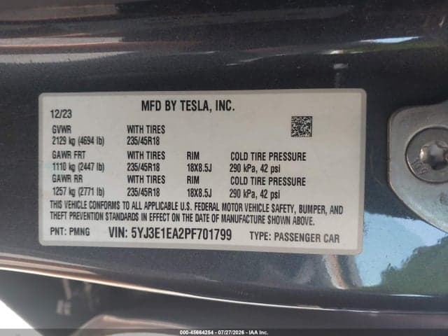 2023 TESLA MODEL 3 REAR-WHEEL DRIVE 9