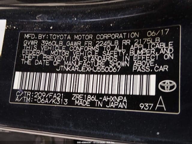 2017 TOYOTA COROLLA IM 9