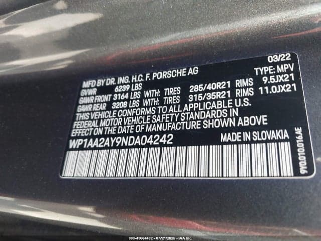 2022 PORSCHE CAYENNE PLATINUM EDITION 9