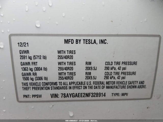 2022 TESLA MODEL Y LONG RANGE DUAL MOTOR ALL-WHEEL DRIVE 9