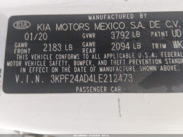 2020 KIA FORTE LXS 9