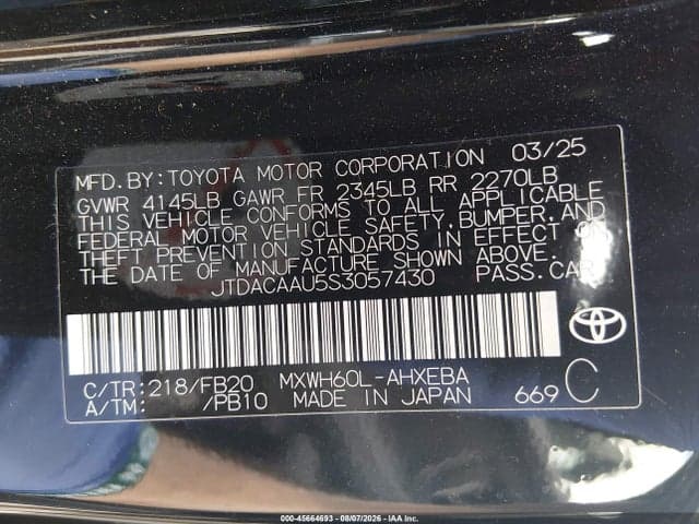 2025 TOYOTA PRIUS LE 9