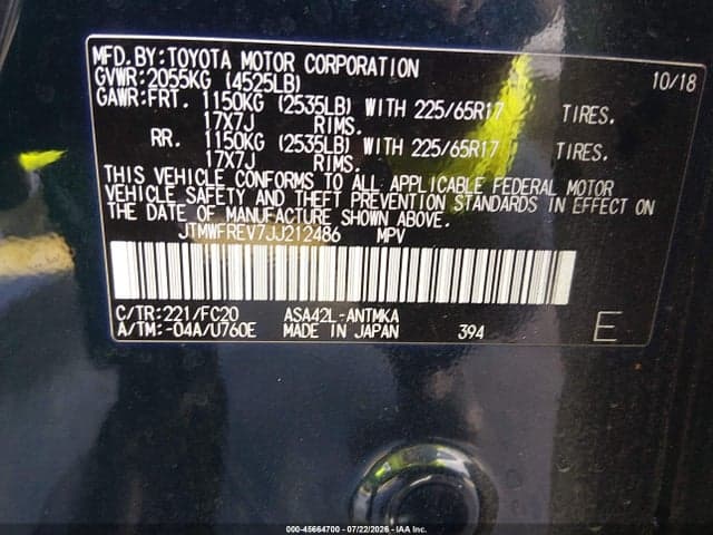 2018 TOYOTA RAV4 XLE 9