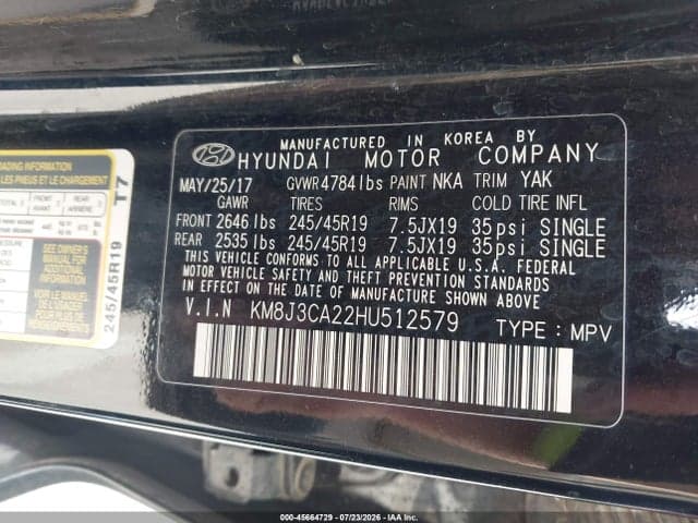 2017 HYUNDAI TUCSON LIMITED 9