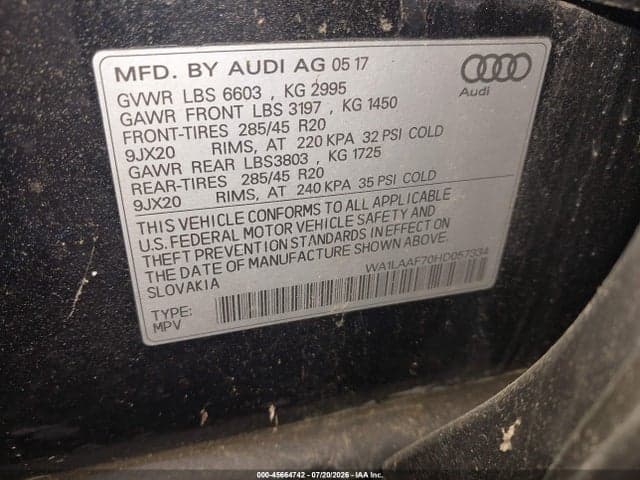 2017 AUDI Q7 3.0T PREMIUM 9