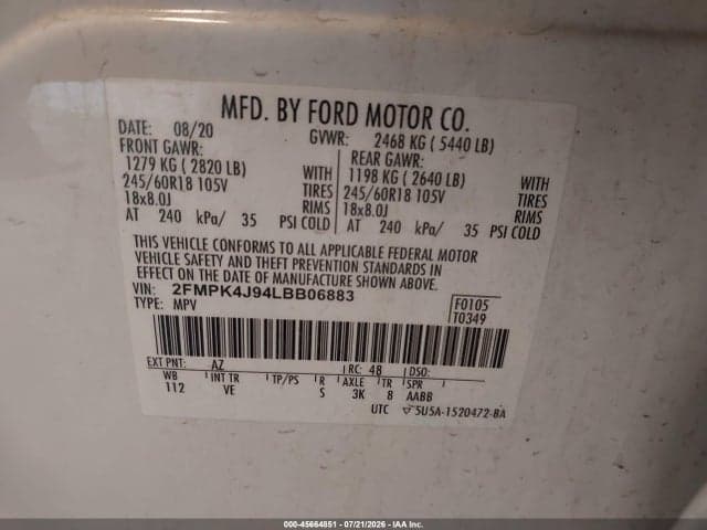 2020 FORD EDGE SEL 9