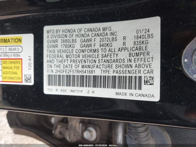 2024 HONDA CIVIC SPORT 9