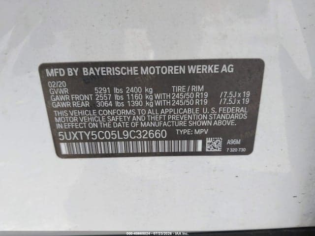 2020 BMW X3 XDRIVE30I 9