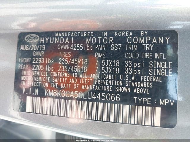 2020 HYUNDAI KONA LIMITED 9