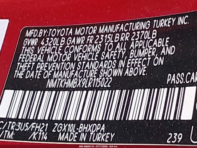 2020 TOYOTA C-HR LE 9