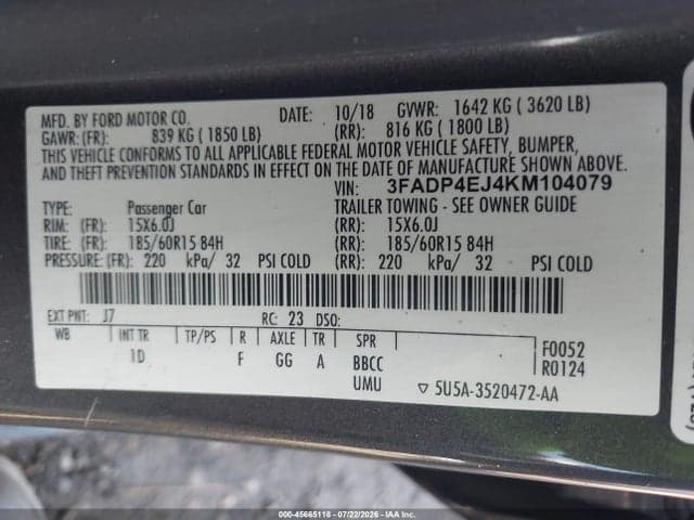 2019 FORD FIESTA SE 9