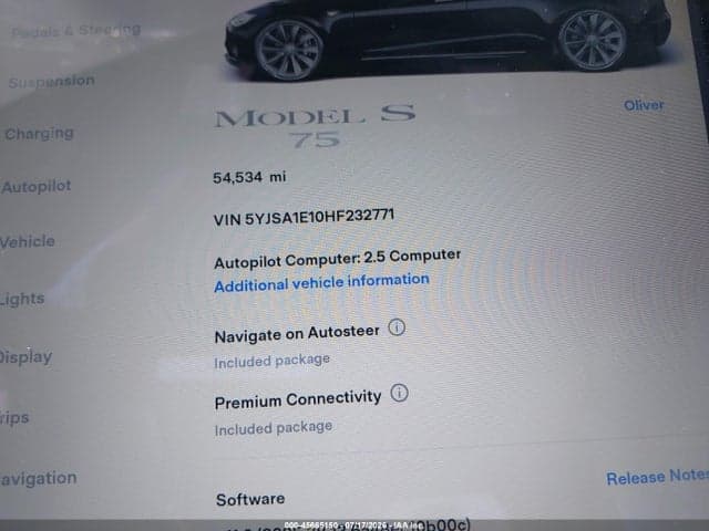2017 TESLA MODEL S 60/75 7