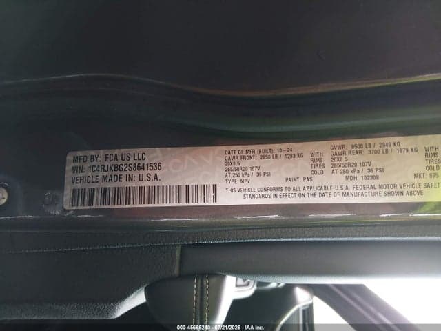 2025 JEEP GRAND CHEROKEE L LIMITED 4X4 9