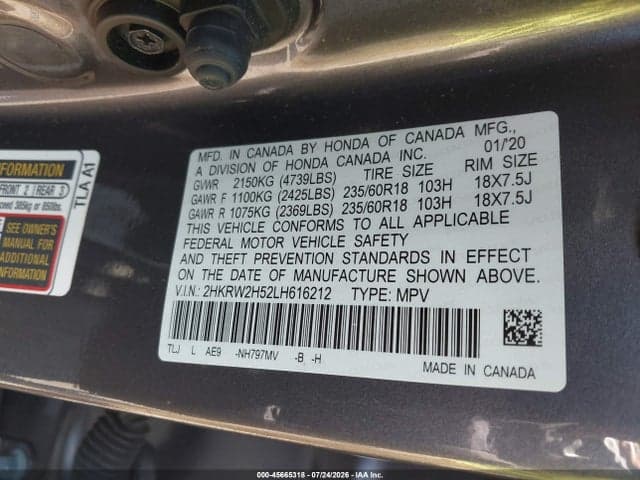 2020 HONDA CR-V AWD EX 9