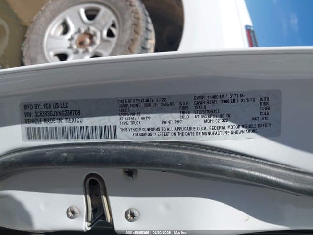 2022 RAM 3500 TRADESMAN 4X4 8' BOX 9