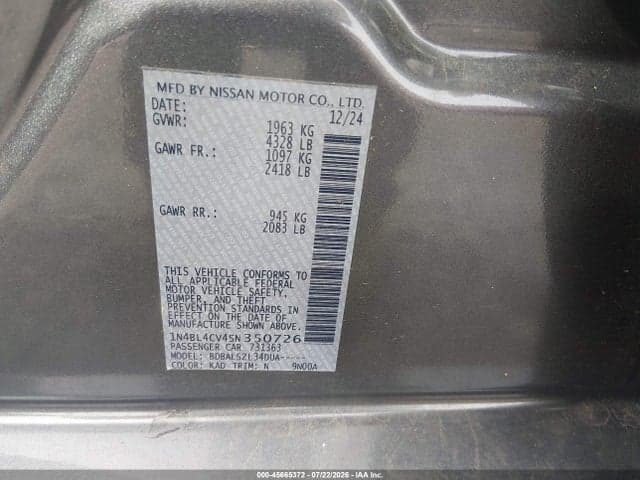 2025 NISSAN ALTIMA SR FWD 9