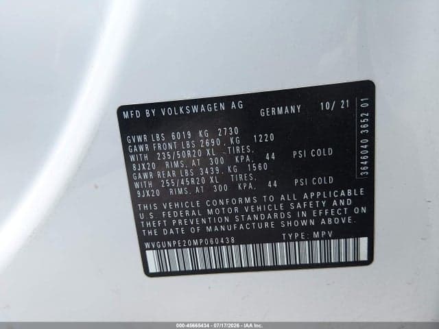 2021 VOLKSWAGEN ID.4 AWD PRO S 9