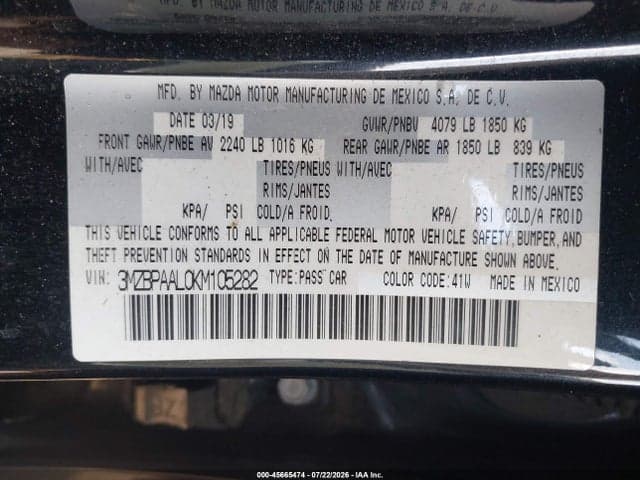 2019 MAZDA MAZDA3 SELECT PACKAGE 9