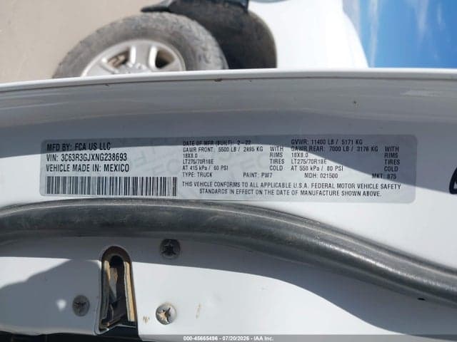 2022 RAM 3500 TRADESMAN 4X4 8' BOX 9