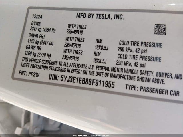 2025 TESLA MODEL 3 LONG RANGE ALL-WHEEL DRIVE 9
