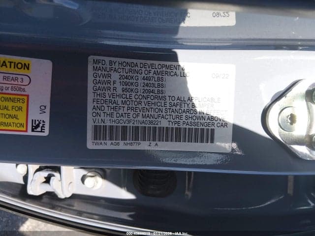 2022 HONDA ACCORD HYBRID SPORT 9