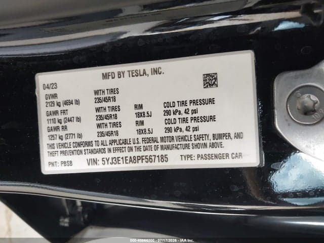 2023 TESLA MODEL 3 REAR-WHEEL DRIVE 9