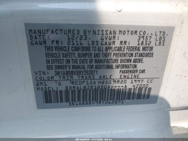 2024 NISSAN SENTRA S XTRONIC CVT 9
