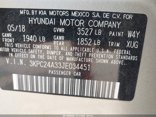 2018 HYUNDAI ACCENT SE 9