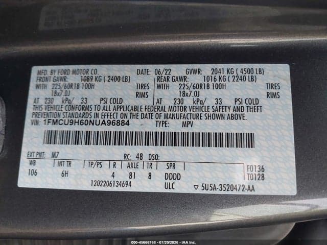 2022 FORD ESCAPE SEL 9