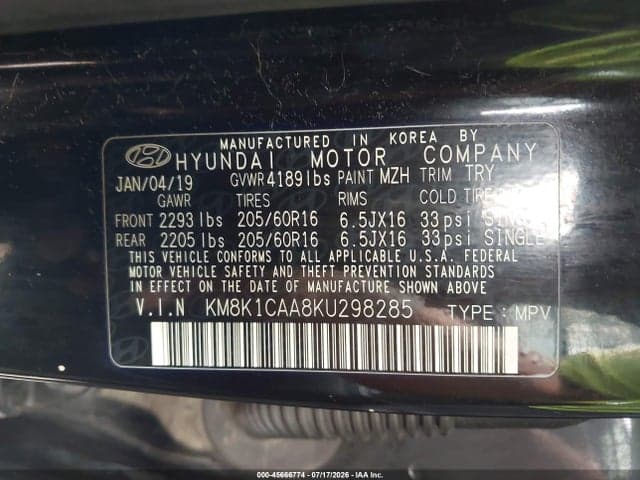 2019 HYUNDAI KONA SE 9