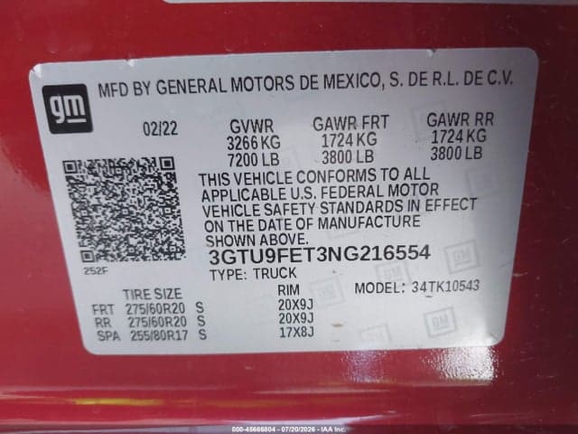 2022 GMC SIERRA 1500 LIMITED 4WD SHORT BOX DENALI 9