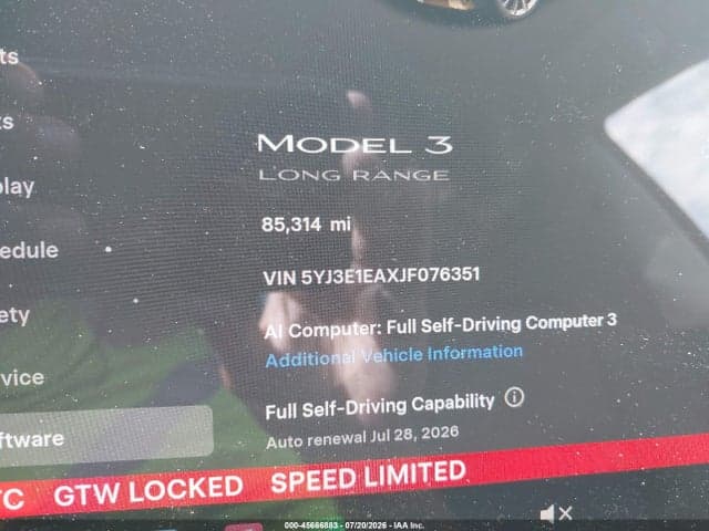 2018 TESLA MODEL 3 LONG RANGE/MID RANGE 7