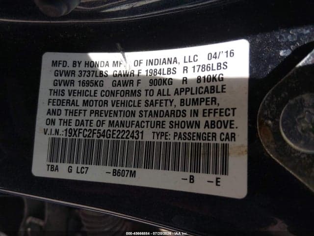 2016 HONDA CIVIC LX 9